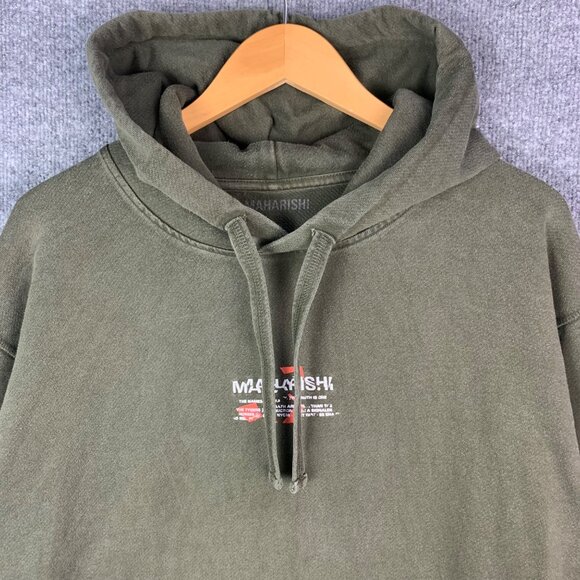 Maharishi Miltype Popovers Hoody Embroidered Center Logo Pullover Sz‎ XL Hoodie - Picture 4 of 10